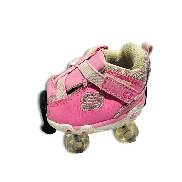 Build A Bear Replacement Left Pink w/Glitter Skechers Shoe With Roller Skate. - Picture 2 of 6